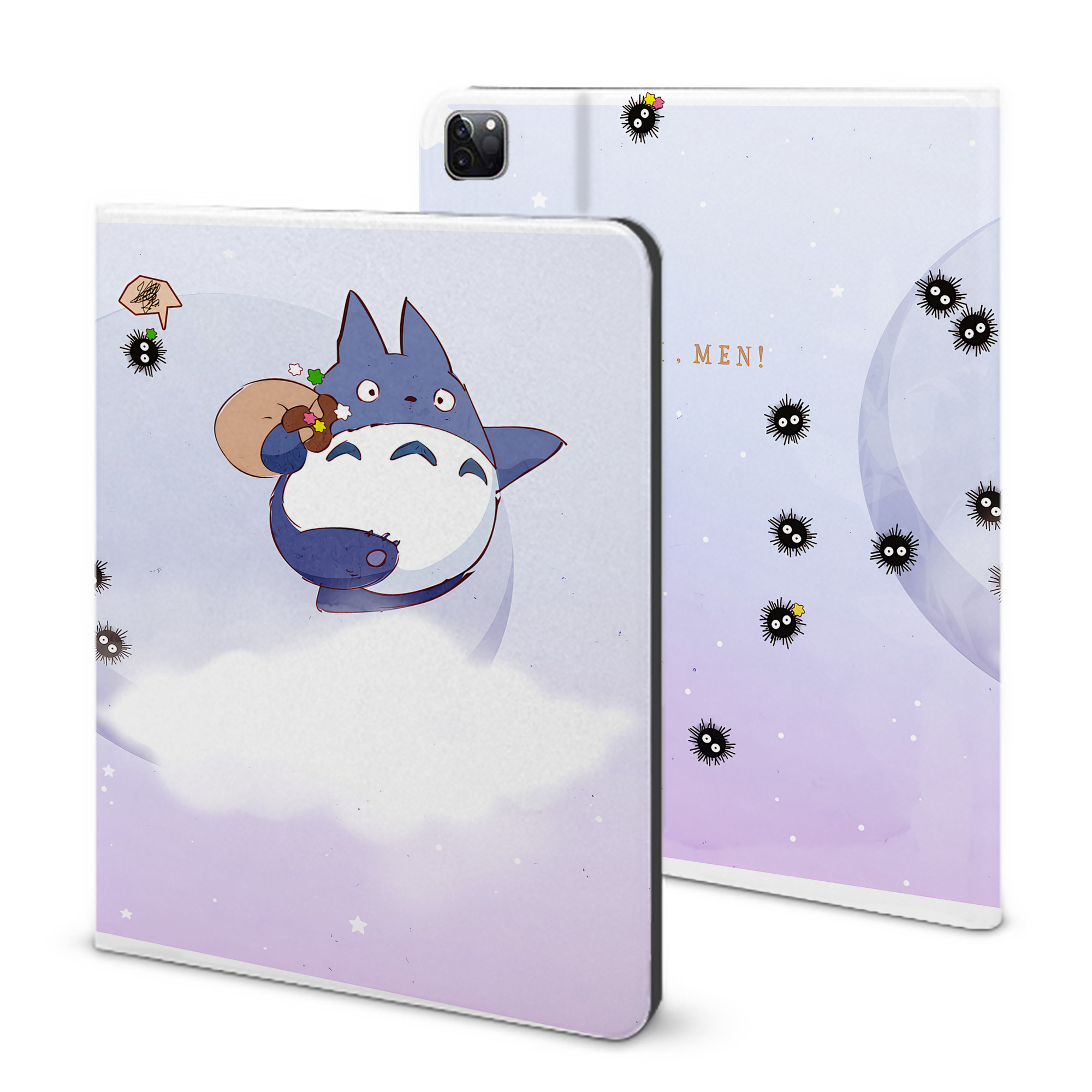 （画像用） となりのトトロ 草壁メイ 草壁サツキ My Neighbor Totoro Satsuki Kusakabe Mei Kusakabe IPad ケース ブック型 PUレザー TPU 耐衝撃 軽量 薄型 ペン収納なし 全面保護 IPad 各モデル対応